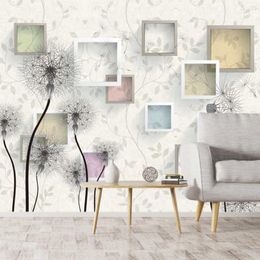 Wallpapers op maat verwijderbare Peel en Stick Wallpaper Accepteer voor slaapkamermuren Paardebloem Floral Frames Contact Wall Papers Home Decor Panelen