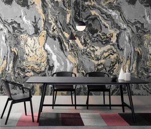 Wallpapers Custom Vintage Black Marble Po Wallpaper 3d Mural Dining Room Decoratie Living Sofa achtergrond Papel de Parede