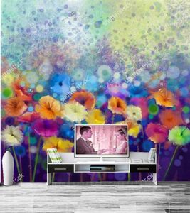 Fonds d'écran personnalisé Vintage papier peint Floral abstrait Art fleur El Restaurant salon TV canapé mur chambre Papel De Parede