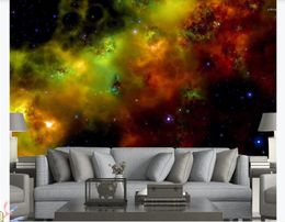 Wallpapers Custom Wall Papers Home Decor Chinese Style Beautiful European Abstract Starry Sky Colorful Cloud TV Achtergrond Muurschildering