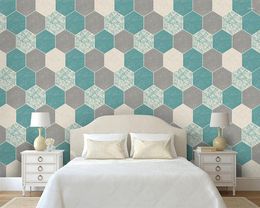 Wallpapers Custom Wallpaper Creatief Geometrisch zeshoekig ontwerp Achtergrondmuur
