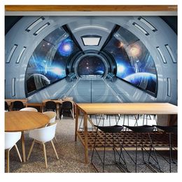 Fonds d'écran Papier Peint Personnalisé Mode Science Fiction Espace Mural Vaisseau Spatial Planète Famille Entreprise Décoration Murale Taille Personnalisation