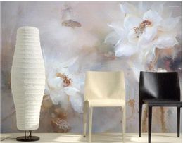 Wallpapers Aangepaste behang voor muren Lotus el slaapkamer 3D stereoscopische huizendecoratie aangepaste muurschildering