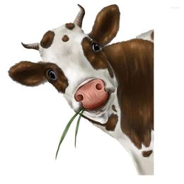 Wallpapers schattige koeienraam kleven realistische glurende printstickers boerderij dier thema ramen kleven sticker muur