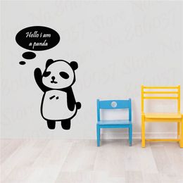 Wallpapers schattige panda kamer raam wallsticker decoreren vinyl sticker voor woonkamer decoratie slaapkamer WL1327 230505
