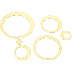 Fondos de pantalla Recortable 3D Accesorios para el hogar Círculo (oro 14 cm) Decoración de pared Pegatinas para el salón Murales de espejo para calcomanías grandes Espejos