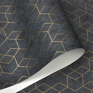 Wallpapers Donkergrijs Wit Zwart Eenvoudig Geometrisch Behang Rol Modern Design Behang Home Decor Slaapkamer Woonkamer Backgroun293s