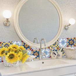 Wallpapers decoratief stijlvolle eenvoudige installatie elegant ontwerpwaarde pakket veelzijdig gebruik European stijl patroon met keramische tegel 6 stuks diy