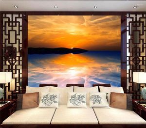 Fonds d'écran Papier peint décoratif Headland Of Sunrise Reflection Background Wall Painting