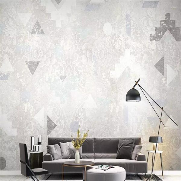 Fondos de pantalla Serie de papel tapiz decorativo Patrones de flores vintage Fondo de TV geométrico abstracto Pintura de pared