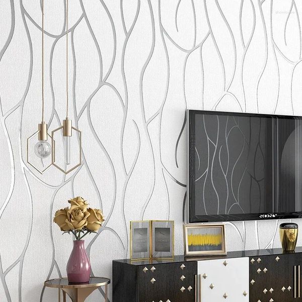 Fonds d'écran Deerskin velours nordique motif géométrique lignes moderne et simple mode salon TV fond mur papier peint