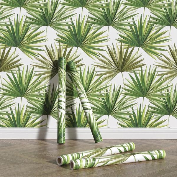 Fonds d'écran Design Palm Peel and Stick Leaf Wallpaper Home Decoration Tropical Self Adhesive PVC for Living Room Luxury