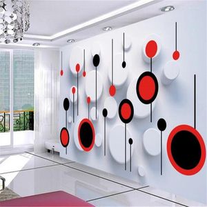 Wallpapers Diantu 3d Wallpaper Aangepaste muurschildering Vliesmuursticker 3 D TV-instelling Fashion Circle Po Muurschilderingen