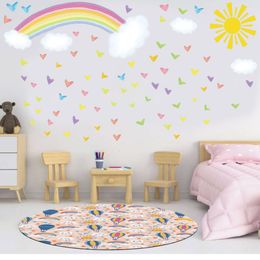 Wallpapers diy cartoon kinderen muurstickers regenboog jongen meisje babykamer decor esthetisch behang kwekerij muurstickers muurstickers 230505
