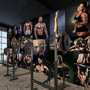 Fonds d'écran bricolage personnalisé 3D Po Gym sport Mural danse Studio boxe Yoga salle décor industriel papier peint Papel De Parede