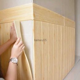 Fonds d'écran DIY auto-adhésif 3D papier peint grain de bois imperméable mousse autocollant chambre décoration accessoires enfants chambre plancher vinyle Pvc DecorL2403