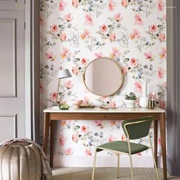 Wallpapers elegante roze bloemenschil en stok behang chic woonkamer bloem zelfklevende sticker pvc home meubels kast decoratief