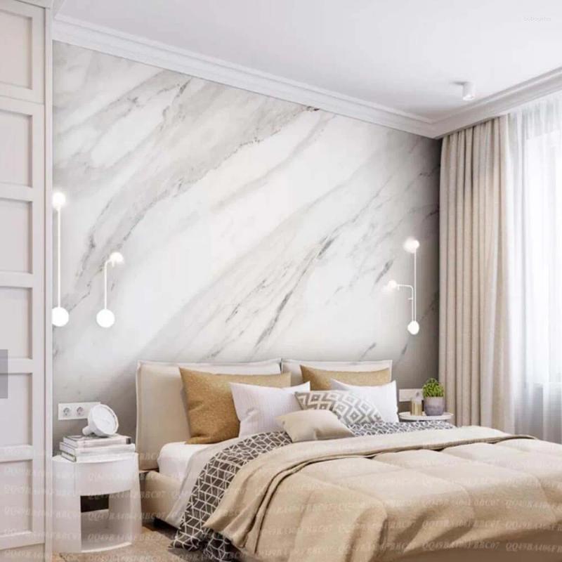 Tapeten Europäische abstrakte graue Marmorwanddekoration Papel 3D Paredes Tapetenwände für Wohnzimmer Schlafzimmer Home Wall Decor