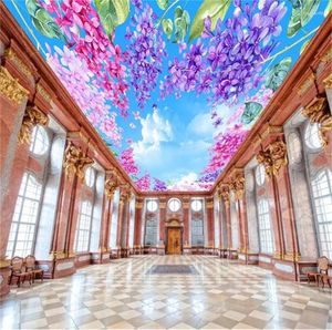 Fonds d'écran Style européen décor à la maison plafond Mural papier peint pour salon chambre 3D beau ciel paysage papier peint