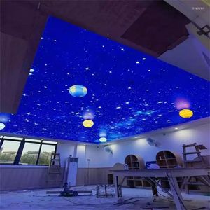 Wallpapers fabriek vuurvast blauwe lucht geprinte stretch plafondfilm ster 3d uv pvc
