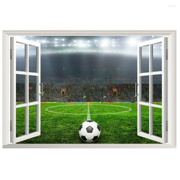 Fonds d'écran fausse fenêtre autocollant mural décoratif affiche de football décalcomanie décor de salon