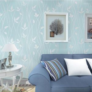 Wallpapers mode rustieke bloemen 3d niet-geweven flocking blad behang voor slaapkamer muurpapier roll muurschilderingen