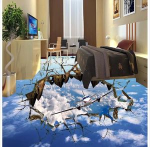 Wallpapers vloer behang 3D voor badkamers luchtwandmuurschilderingen aangepaste po zelfklevende woningdecoratie