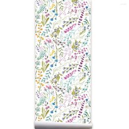 Fondos de pantalla Floral Peel And Stick Wallpaper Multi Color Autoadhesivo Papel de pared Decoración extraíble para el hogar Dormitorio Paredes Puertas Escaleras