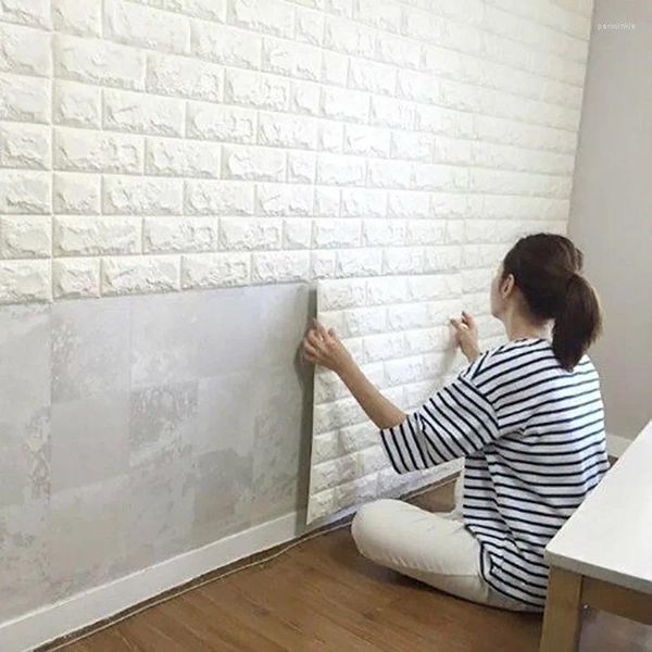 Fondos de pantalla Patrón de ladrillo de espuma decoración del hogar 70cmx100cm pegatinas de pared impermeables decoración de papel tapiz autoadhesivo para el dormitorio paneles 3D