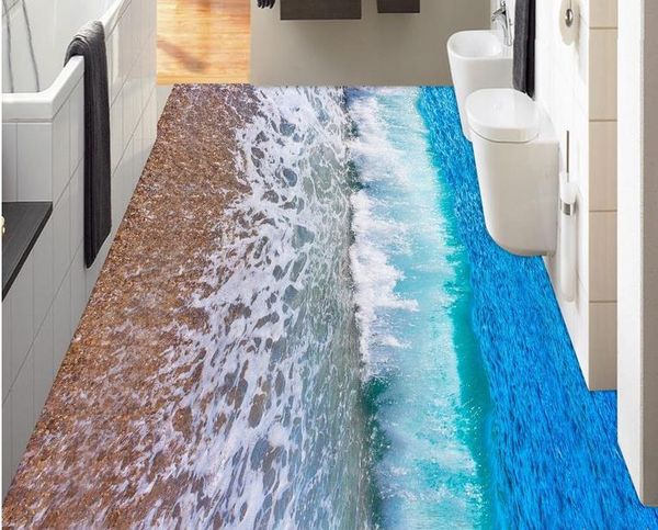 fondos de pantalla para sala de estar Piso de baño Wave Pisos 3d para sala de estar y dormitorio