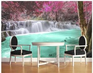 Wallpapers Bosbomen waterval meer muurschildering achtergrond muur 3d muurschilderingen behang voor woonkamer