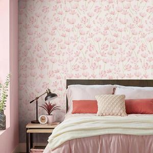 Wallpapers klazier bloemenschil en stok roze kamer behang huisdecoratie waterdichte zelfklevend duurzame wandbekleding