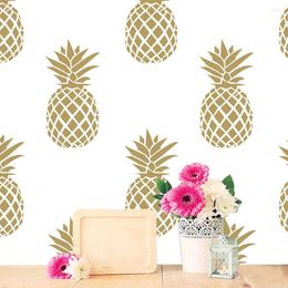 Wallpapers gouden ananas zelfklevend behang creatief mode fruit waterdicht PVC platte muursticker voor meubels slaapkamer desktrop