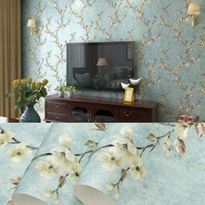 Papier peint vert 3D Floral papier peint en relief salon chambre décor à la maison rouleau de papier peint mariage couvrant solide fleurs peintures murales