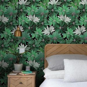 Wallpapers groene bladeren oogbescherming slaapkamer behang waterdicht duurzame botanische pvc kast sticker retro peeling en stokkamer decor