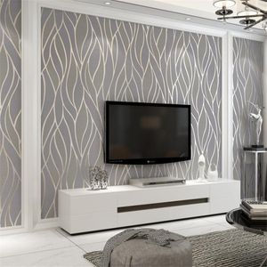 Fondos de pantalla Gris 3d en relieve Papel tapiz de terciopelo triturado Dormitorio de lujo Sala de estar Decoración de pared Papel flocado
