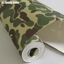 Les fonds d'écran ont une marée de colle marque mate japon motif de singe camouflage collège dortoir de vêtements de vêtements décor de fond d'écran Hip Hop Europe