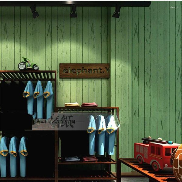 Fondos de pantalla Serie verde de gama alta Estilo retro americano Textura de madera lujosa para tienda de ropa Restaurante y papel tapiz de dormitorio