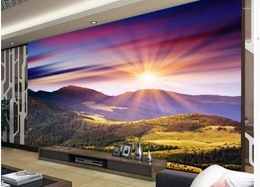 Fonds d'écran de haute qualité Costom Purple Woods Paysage Decorative Painting Wallpaper pour murs 3 D salon