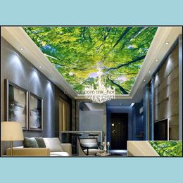 Fondos de pantalla Decoración del hogar Jardín Po Papel tapiz 3D Bosque HD Zenith Murales Mural Drop Delivery 2021 Wojxx