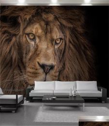 Fonds d'écran DÉCOR HOME 3D Fond d'écran HD Mighty Wild Animal Lion Salon Chambre fond de chambre Décoration murale Mural Wallpa Hairbun25946286