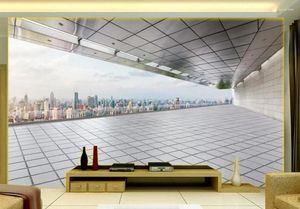 Wallpapers Home Decor Salon Room Art Natural Art 3D Espace pour étendre le papier peint de fond de toile de fond de construction urbaine pour la construction urbaine pour