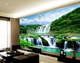 Fonds d'écran décor pour la maison décalcomanies murales modernes chambre couloir naturel étage cascade 3d papier peint