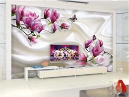 Wallpapers home decoratie 3d badkamer behang magnolia zijden reflectie tv achtergrond moderne woonkamer