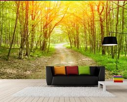 Wallpapers Home Decoratie 3D Aangepaste behang Natuurlijke landschapsbomen Forest Room Modern