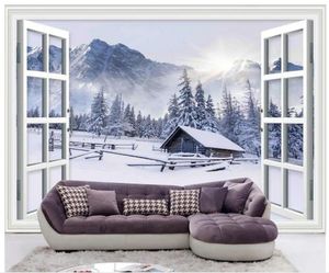 Fonds d'écran Décoration de la maison 3D Fondages d'écran Fenêtres de neige Fond.