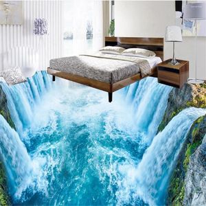 Wallpapers home decoratie 3d waterval vloer woonkamer muurschildering waterdicht schilderen zelfklevend