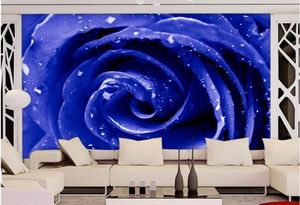 Fonds d'écran Décoration de maison moderne minimaliste Bluelover Blue Rose personnalisé 3D PO Wallpaper mural mural