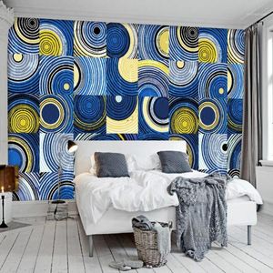 Wallpapers woningverbetering decoratief schilderij behang voor muren 3d zijde retro creatieve geometrische mozaïek mozaïek tv wallpaper1
