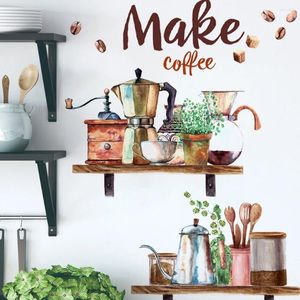 Fonds d'écran Décorations de lumière ménagers pour la maison PVC Thème de café décoratif Autocollant anglais